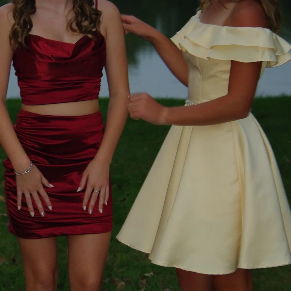 Mori Lee yellow homecoming dress - Picture 3 of 4